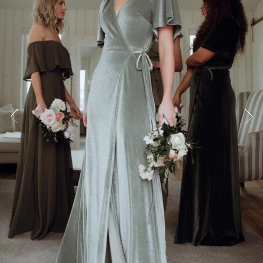 Baltic Born Sage Green Velvet Wrap Maxi Dress - Picture 2 of 7